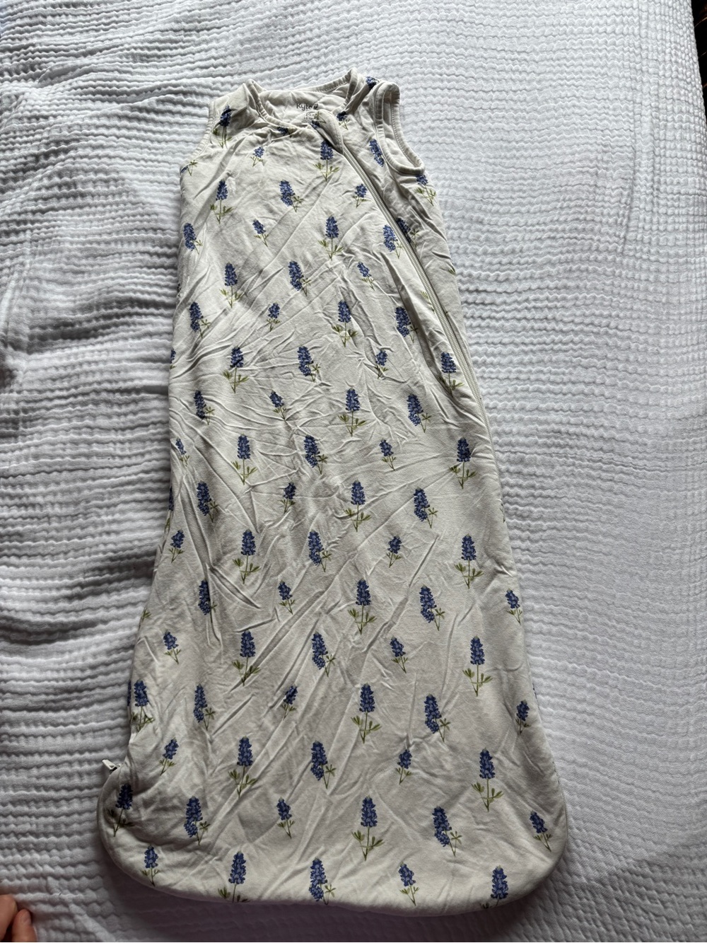 Kyte BABY Cream Maxi Skirt with Blue Floral Print
